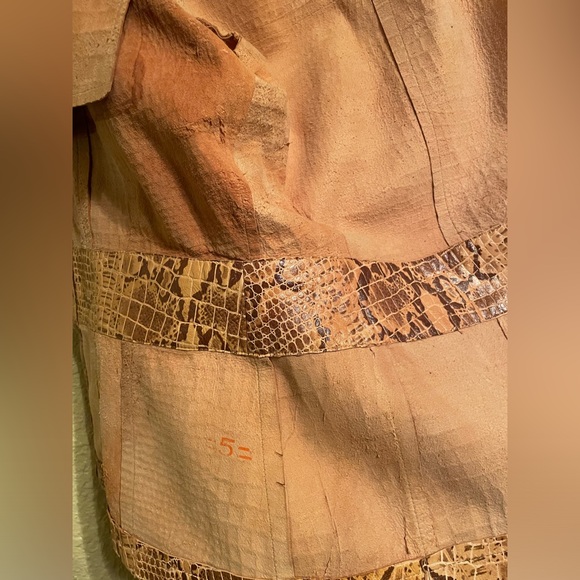 Son-Ya Sz S-XS Jacket & Variazioni lined Pencil Skirt Sz 2 Tan Snakeskin - Picture 13 of 15